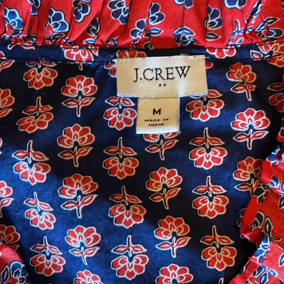 Women’s J Crew Sundress Size Medium Red & Navy Blue Like New! - Picture 2 of 8